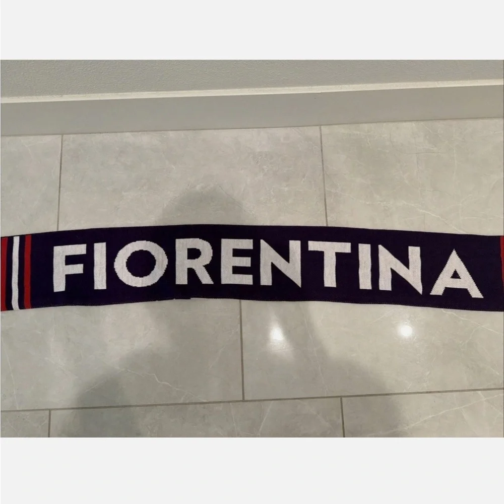 Fiorentina Italian Soccer Scarf with Florence Skyline Print